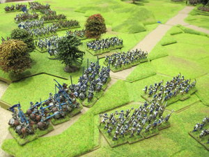 Lancastrian force takes up position either side of the road