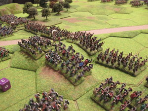 Saxon occupy the central 3-hex hill